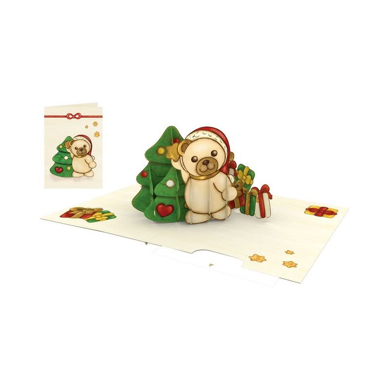 Origami Christmas Greeting Card - Thun Teddy