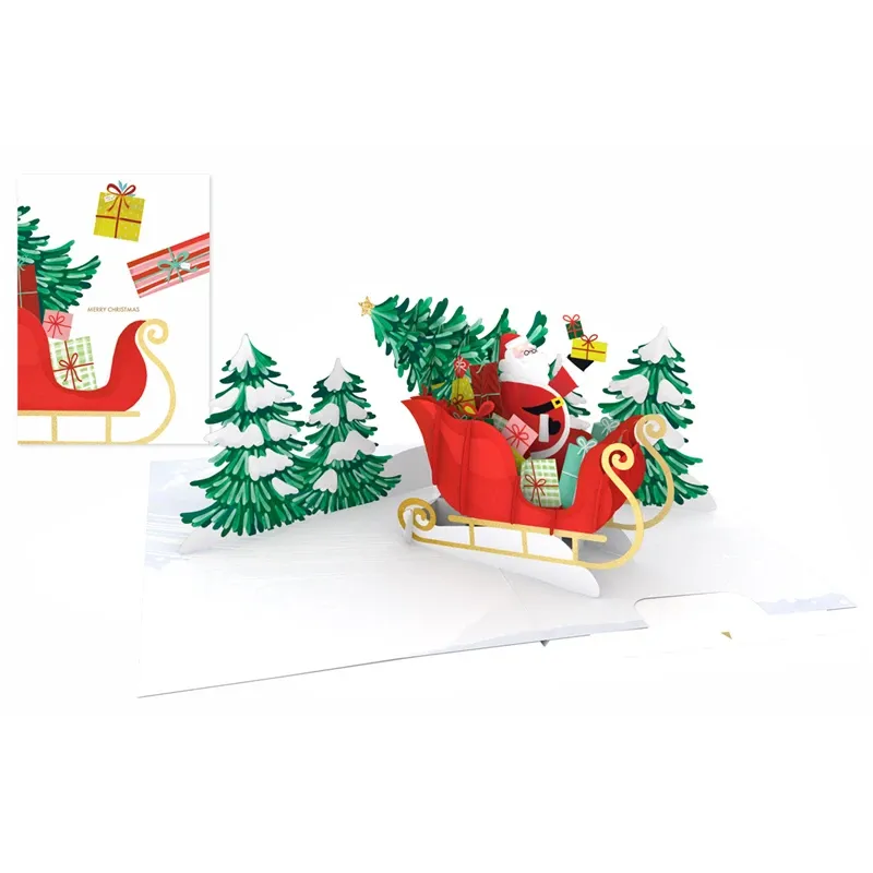 Origami Christmas Greeting Card - Santa Claus