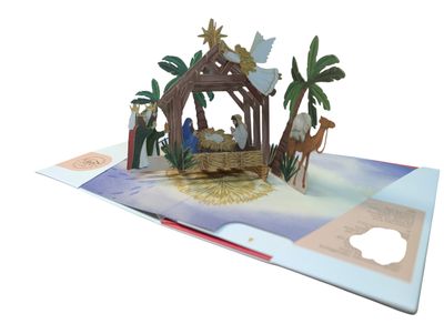 Origami Christmas Greeting Card - Nativity