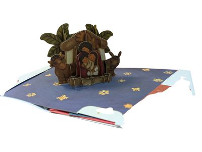 Origami Christmas Greeting Card - Thun Nativity