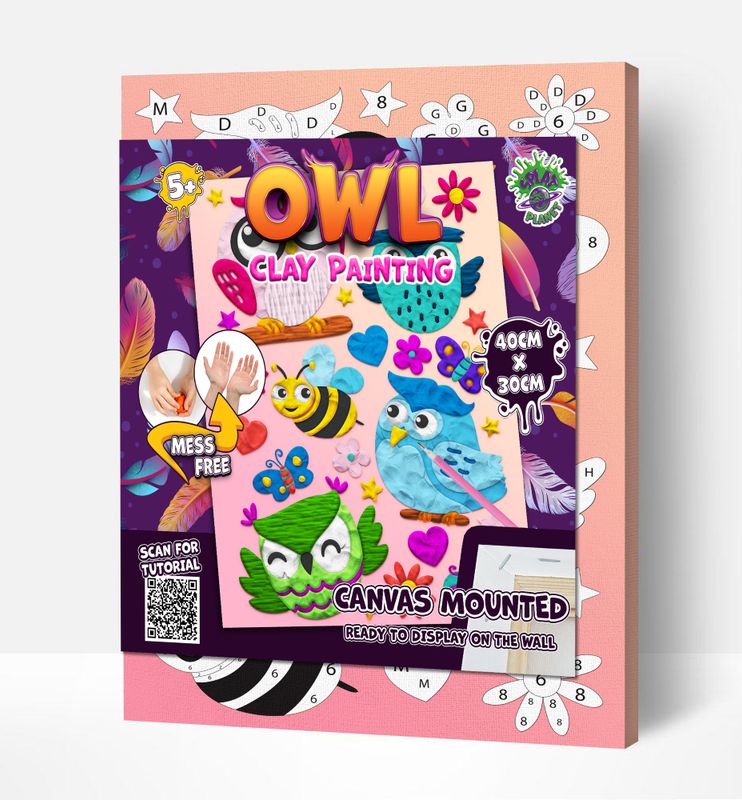 Clay Painting - Little Owls - Splatplanet