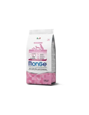 Monge All Breed Puppy Junior Pork, Rice and Potatoes - Natural Superpremium Dry Dog 2.5 Kg