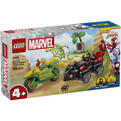 Spin and Electro's dino-vehicle chase - Lego Spidey 11198