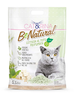 Cat&amp;Rina Benatural Green Tea Scented Tofu Litter For Cats 5.5L