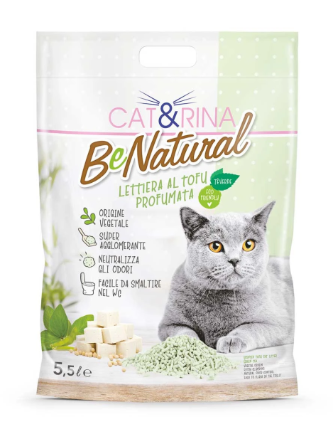 Cat&amp;Rina Benatural Green Tea Scented Tofu Litter For Cats 5.5L