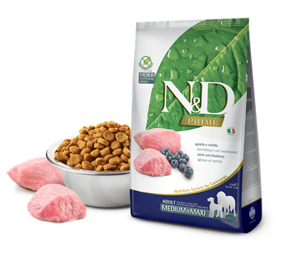 Farmina N&amp;D Prime Dog Lamb And Blueberry Adult Medium/Maxi Kg.2.5