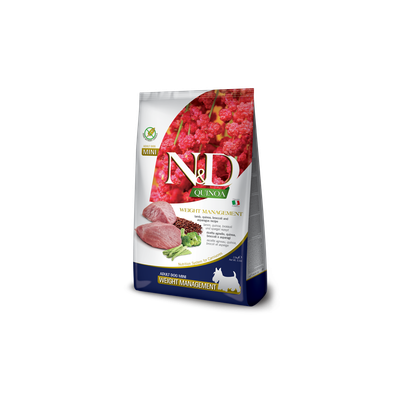 Farmina N&amp;D Quinoa Dog Weight Management Lamb, Broccoli And Asparagus Adult Mini Gr.800