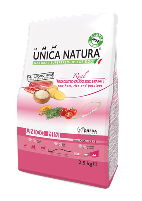 Gheda - Unico Mini Dry - Raw Ham, Rice and Potatoes 2.5kg