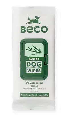 BECO Bamboo Wipes for Dogs - 100% Compostable 80 pcs.
