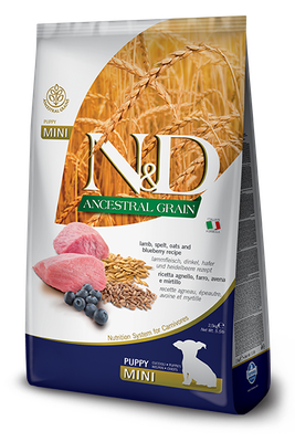 Farmina N&amp;D Ancestral Dog Lamb And Blueberry Puppy Mini 800 Gr