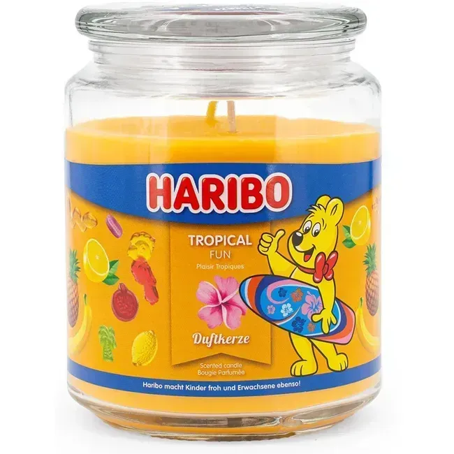 Haribo Tropical Fun scented candle 510gr, glass candle