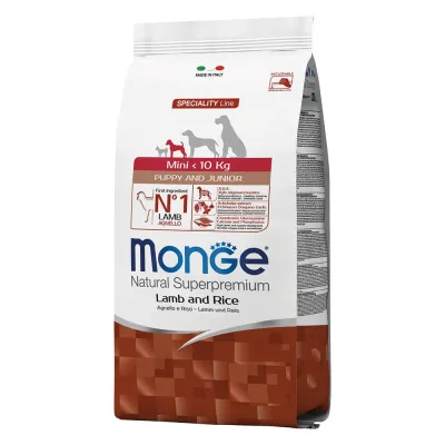 Mini Puppy Lamb &amp; Rice Monoprotein - Monge Natural Superpremium Dry Dog 7.5 Kg