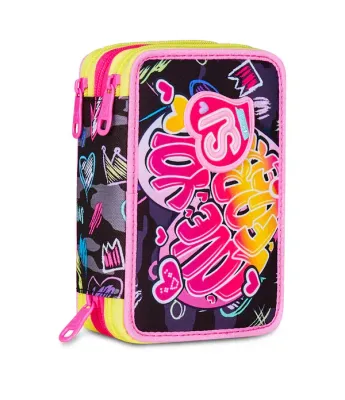 3-Zip Pencil Case - SJ Game Led Girl