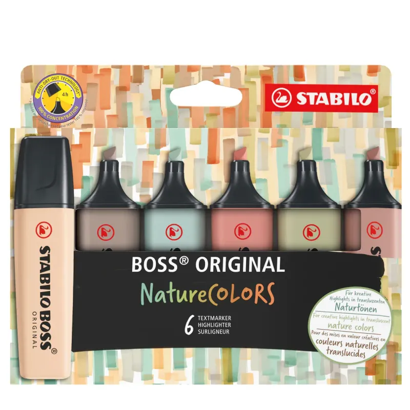 STABILO - Case 6 highlighters boss naturecolors