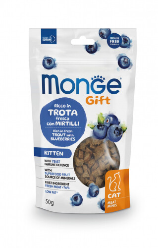 Monge Gift Kitten Rich in Fresh Trout with Blueberries - Mini Meat