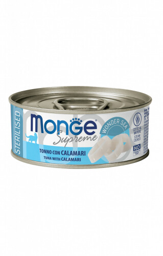 Monge Supreme Sterilized Tuna and Squid - Can Cat 80gr