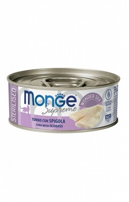 Monge Supreme Sterilized Tuna Sea Bass - Can Cat 80gr