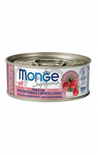 Monge Supreme Ster. Tuna, Rice and Blueberries - Can Cat 80gr
