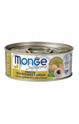 Monge Supreme Sterilized Tuna, Rice, Longan - Can Cat 80gr