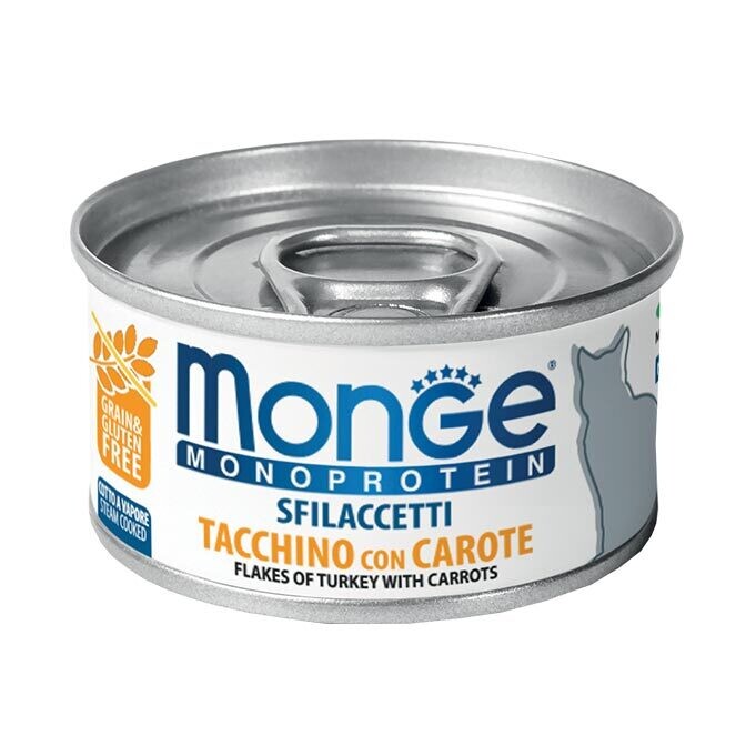 Monge Turkey Shreds With Carrots - Cat 80gr