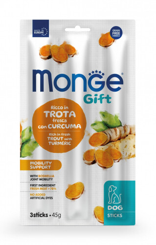 Monge Gift Mobility Support Dog Rich In Fresh Trout With Boswellia And Turmeric - Stick