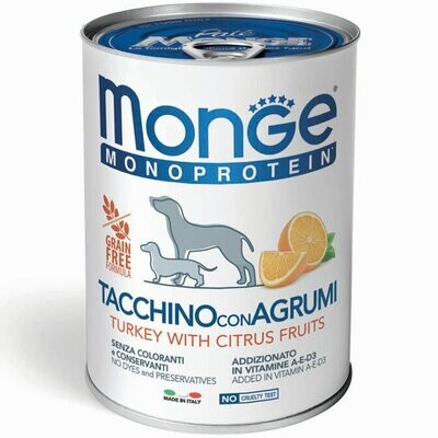 Monge Monoproteic Fruit Turkey And Citrus Fruit - Dog - can 400gr