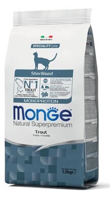 Sterilized Trout - Monge Natural Superpremium Dry Cat 10 Kg