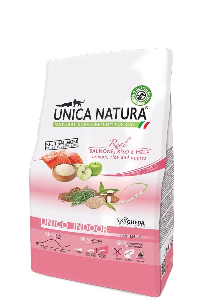 Gheda - Unica Natura Dry - Indoor Salmon, Rice and Apple 350g