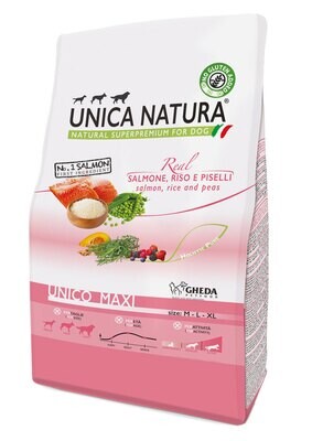 Gheda - Unico Maxi Dry - Salmón, Arroz y Guisantes 2,5 kg