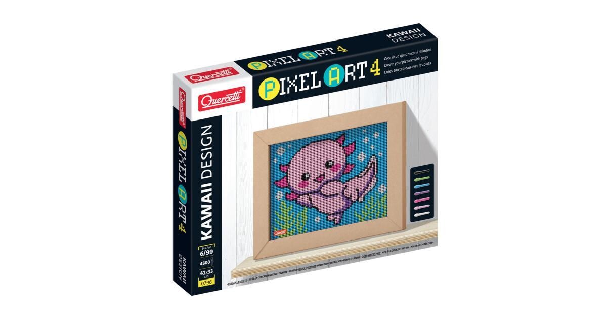 Quercetti Pixel Art 4 Kawaii Design Axolotl -0796-.
