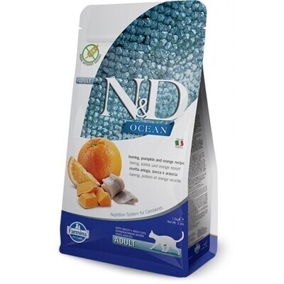 Farmina N&amp;D Ocean Chat Hareng, Courge et Orange 300g
