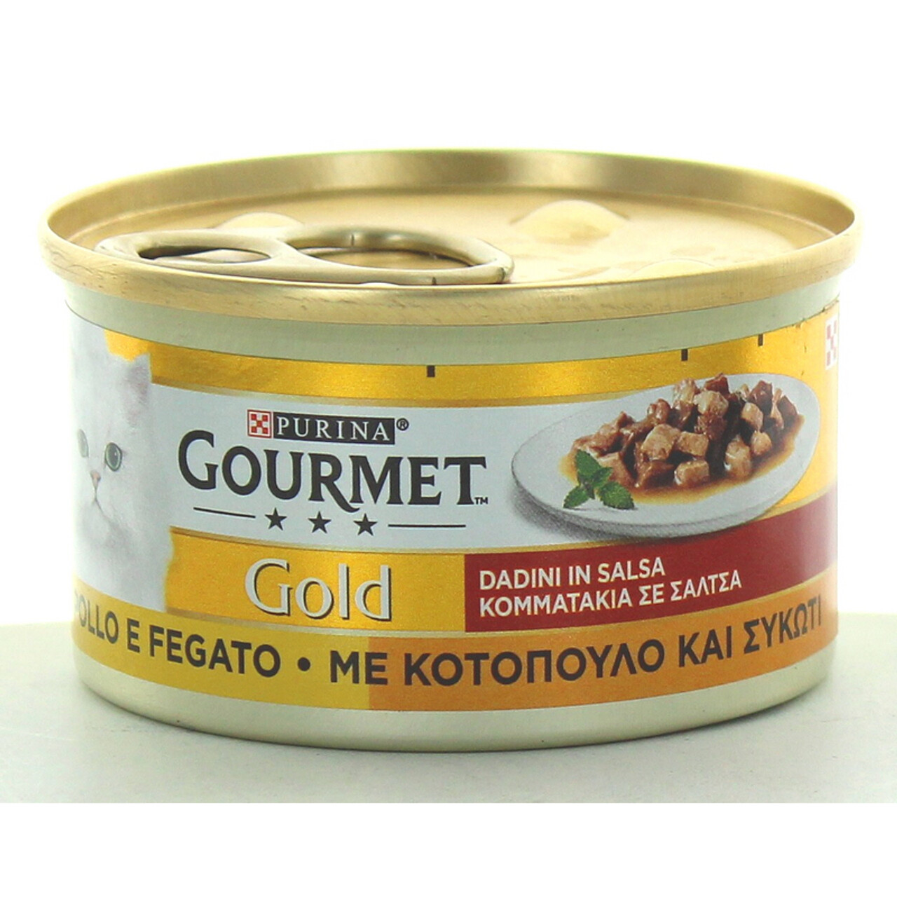 Gourmet Cat Food Tin GOLD CHUNKS WITH LIVER AND CHICKEN 85g