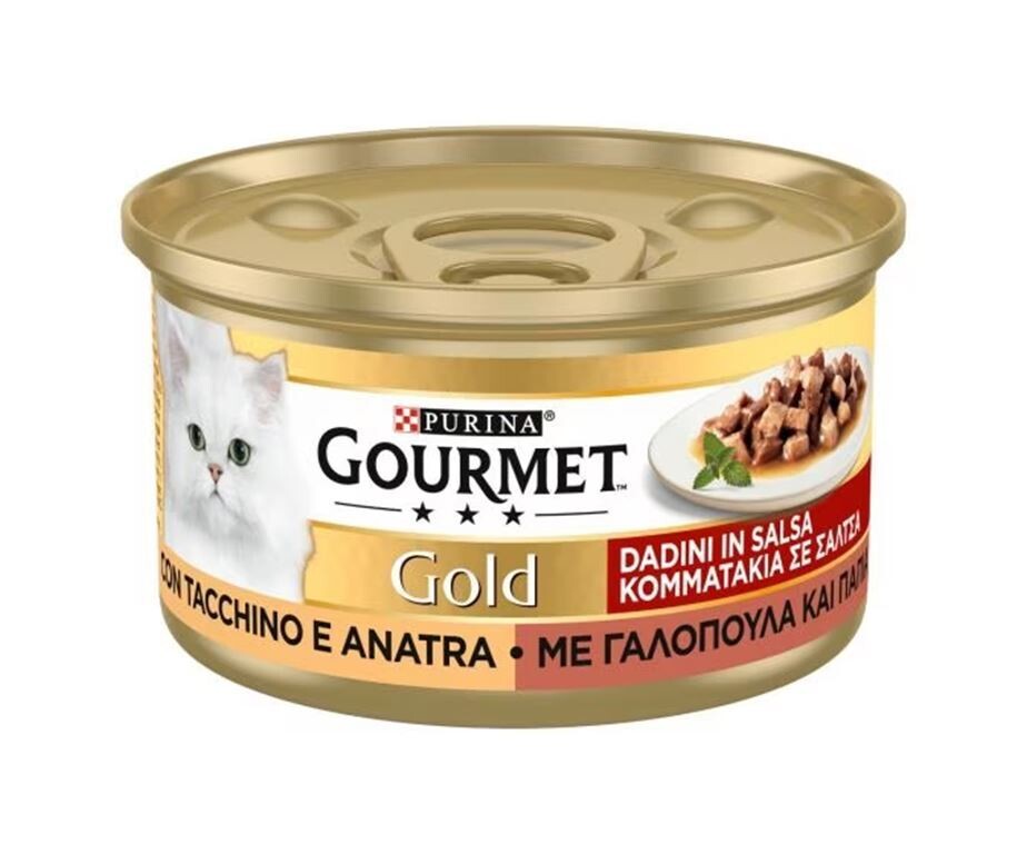 Gourmet Gold Cat Food GOLD CHUNKS WITH TURKEY AND DUCK 85g