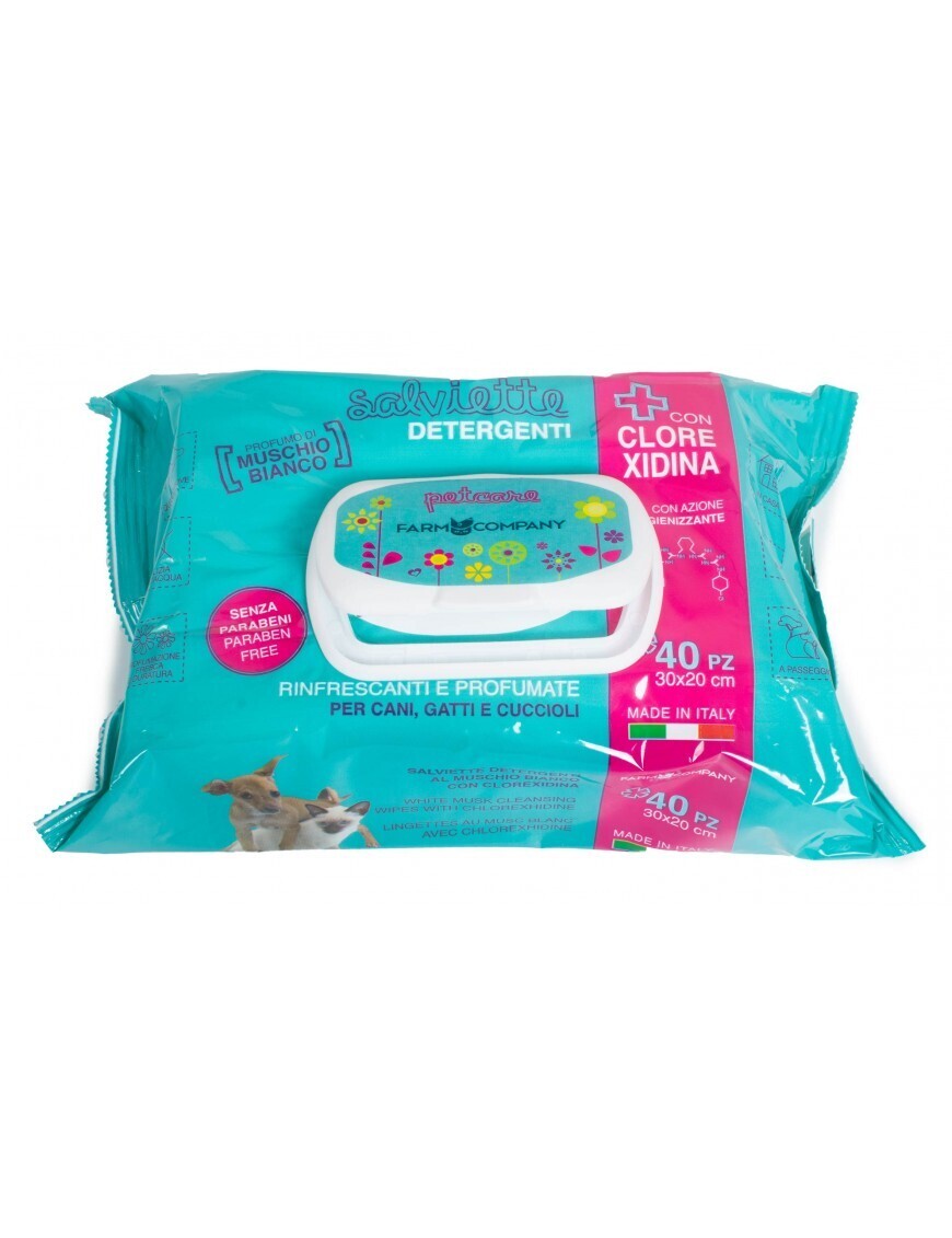 Farm Company Wet Wipes White Musk and Chlorhexidine 40pz