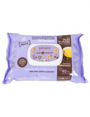 Farm Company Wet Wipes Organic Jojoba Oil &amp; Mallow 40pc