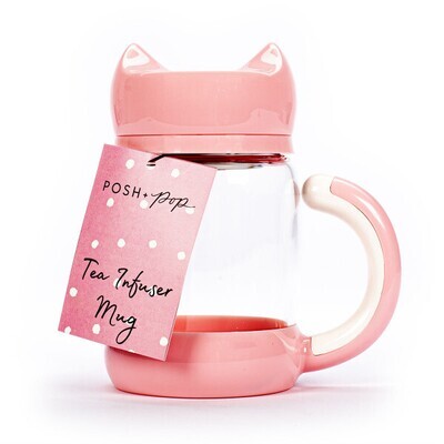 Travel Mug with Tea Infuser and Cat-Head Lid