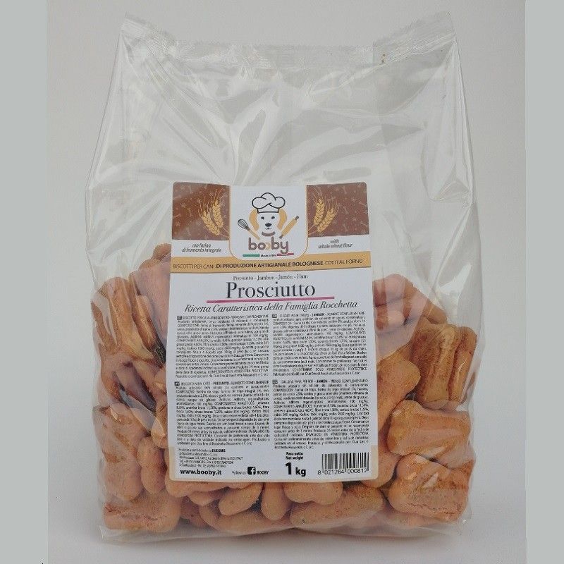 Booby Dog Biscuits with Ham 1kg