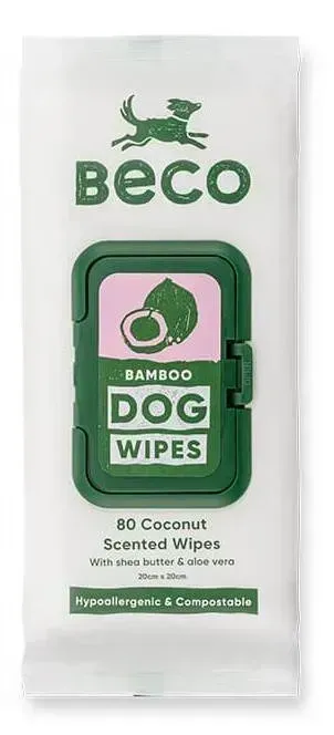 BECO Bamboo Wipes - 100% Compostable 80 Pieces Coconut Scented