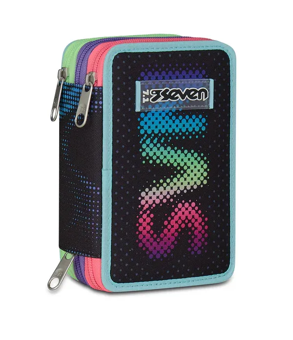 Seven 3 ZIP School Pencil Case - Optical Shade Girl