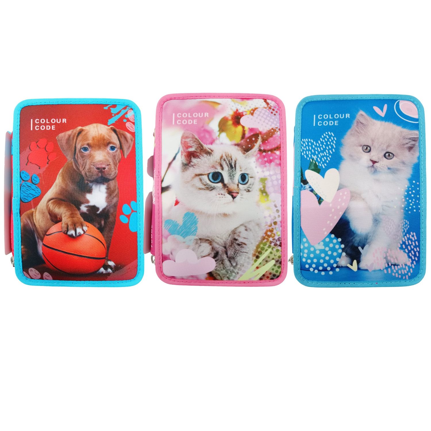 Seven - Triple Pencil Case Colour Code Animal Snapshot