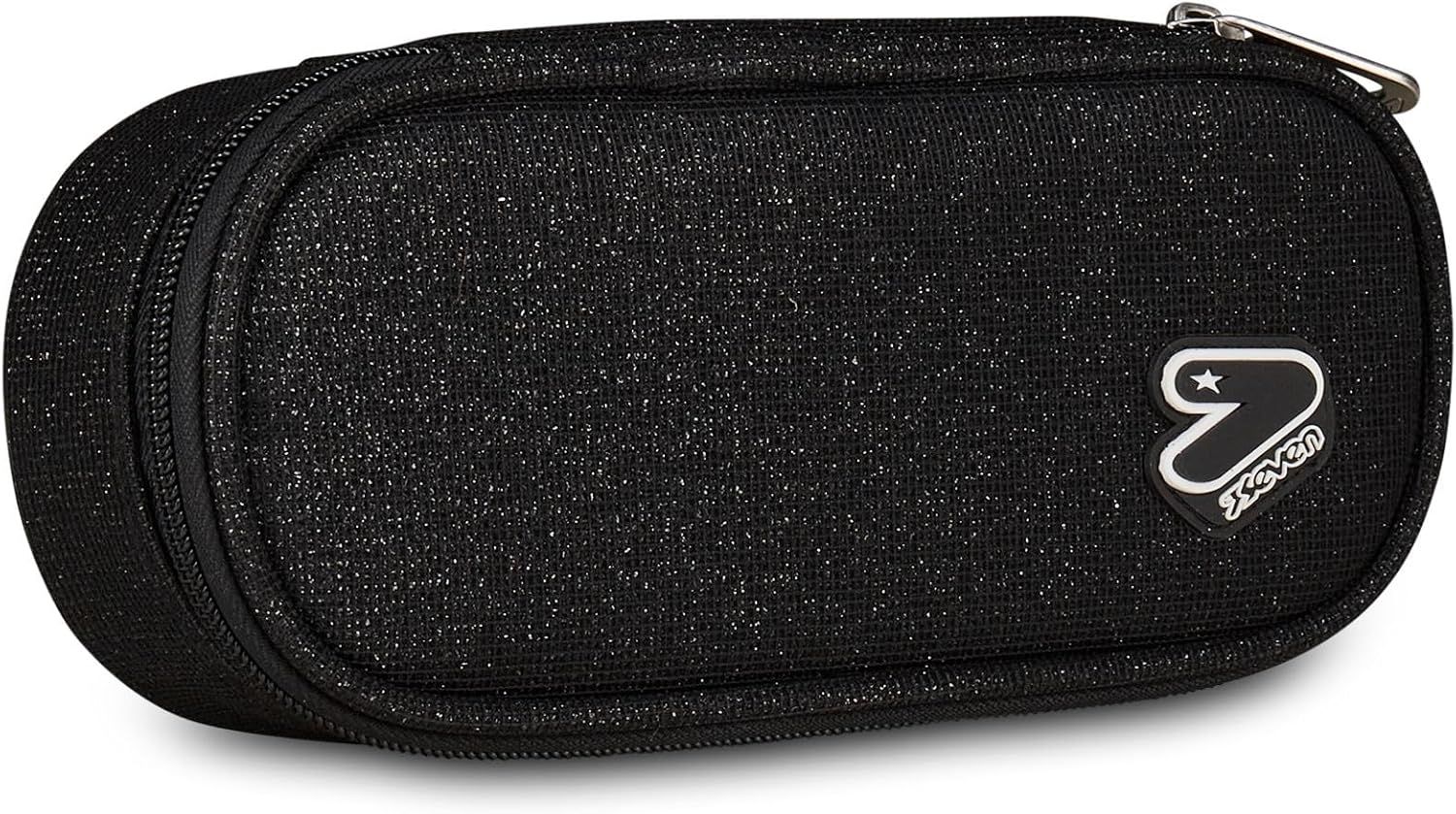 Seven ROUND PLUS TECH SHINY Pencil Case - Black