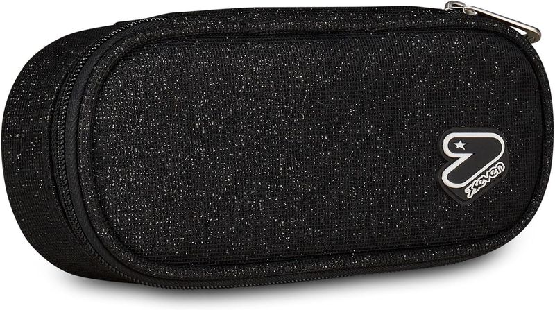 Seven ROUND PLUS TECH SHINY Pencil Case - Black