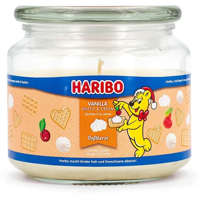 Haribo Vanilla Waffle Cream scented candle, glass candle 300gr