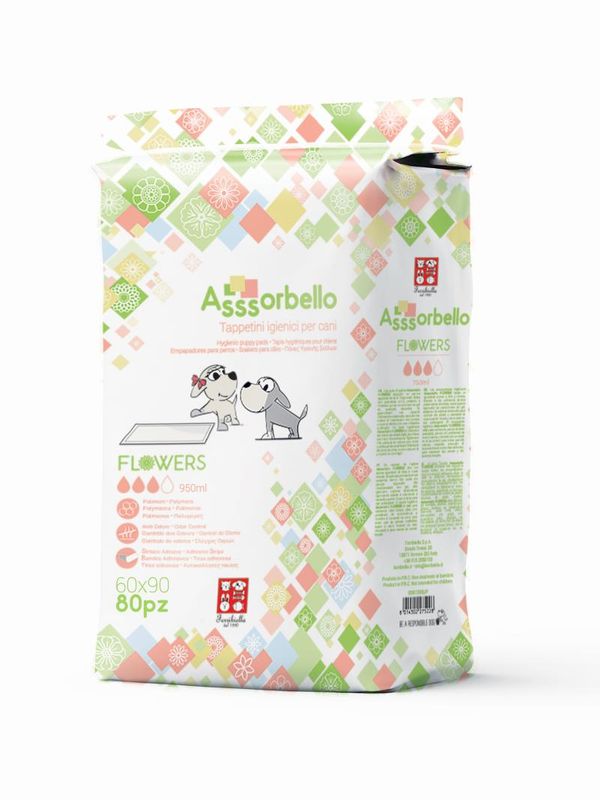 Ferribiella Assorbello Hygienic Mat Flowers 60X90cm 80PCS