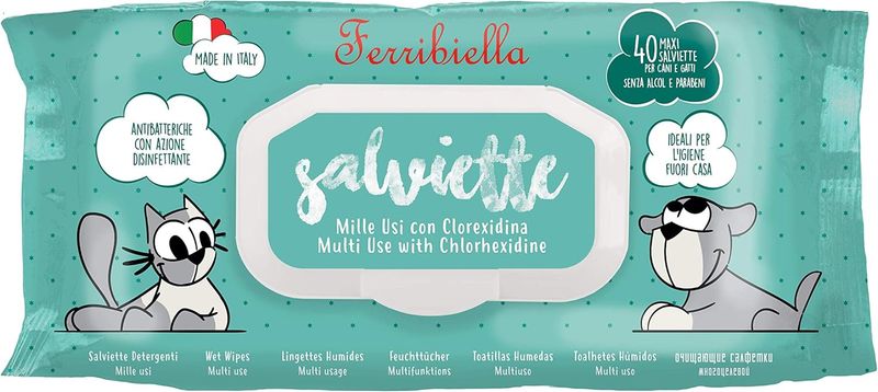 Ferribiella Wet Wipes 40 pcs Multipurpose Sanitizing With Chlorhexidine