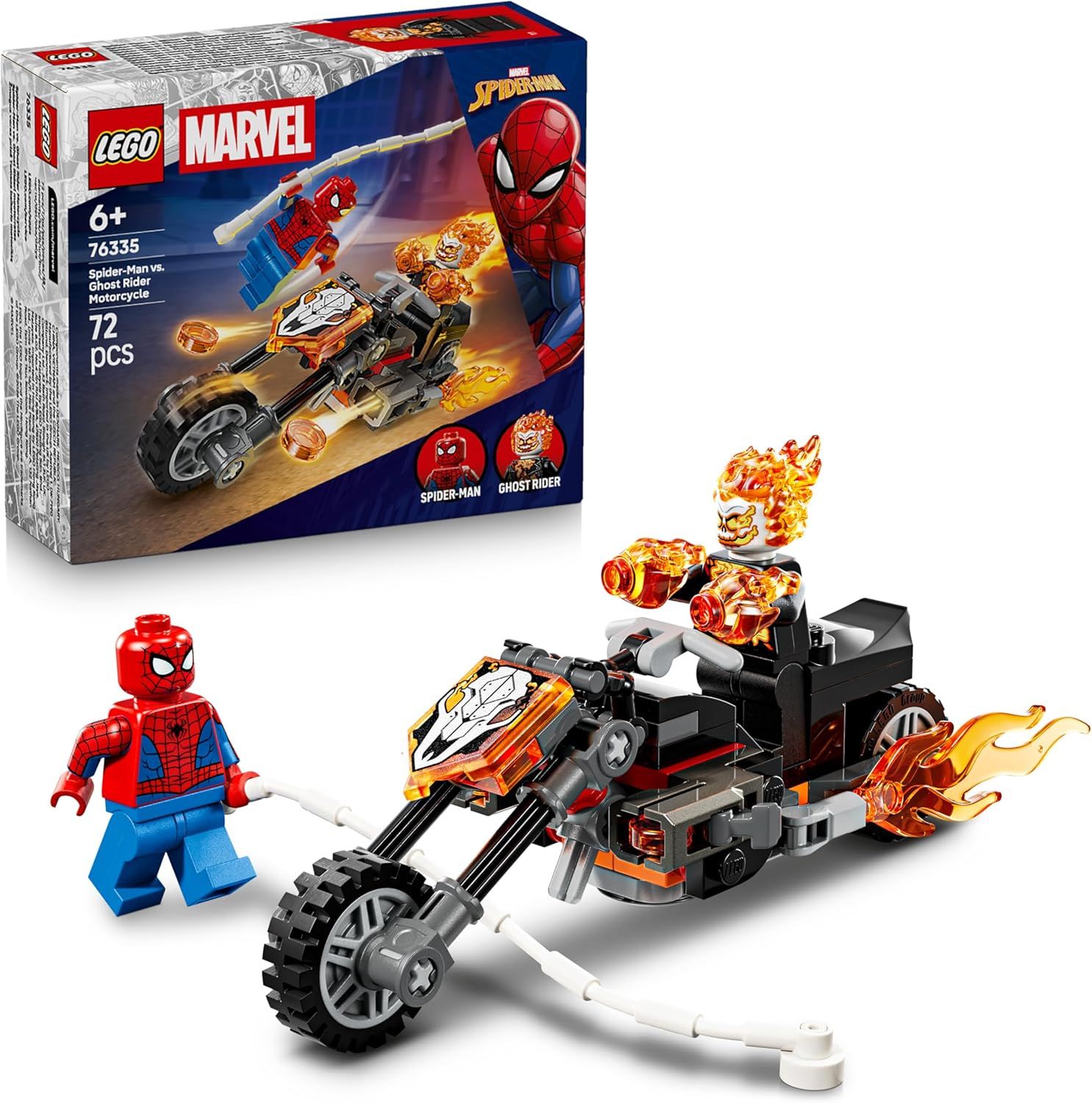 LEGO Super Heroes Marvel 76335 - Spider-Man vs Ghost Rider on Motorcycle