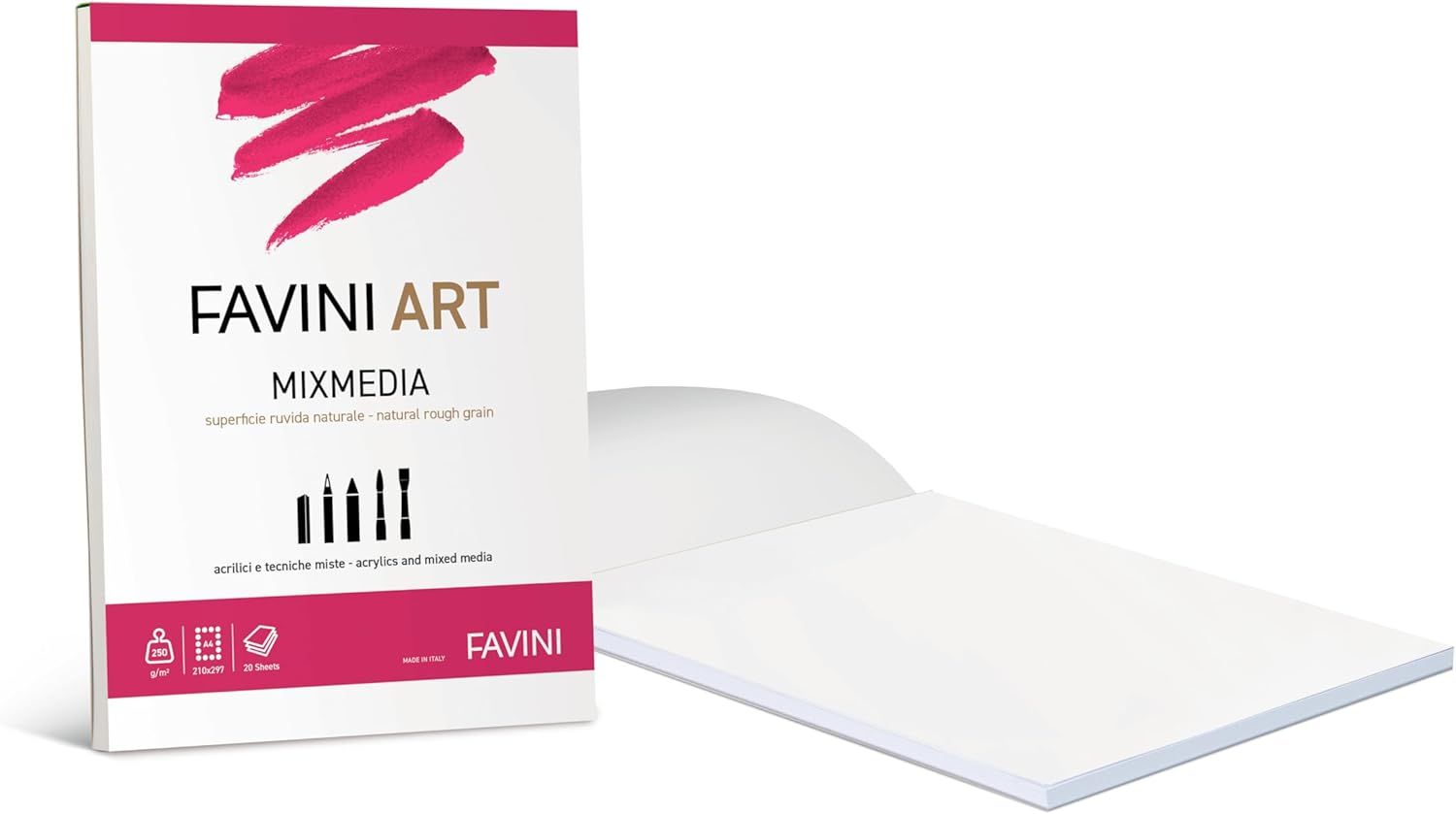 Favini Art A4 Block Glued MIXMEDIA Sheets 20 250gr