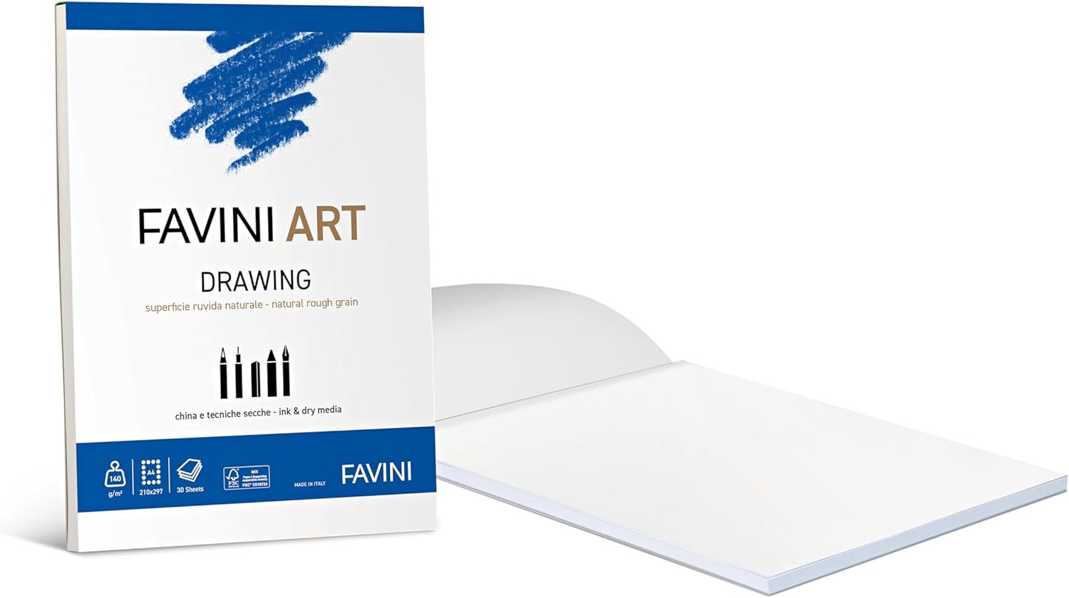 Favini Art A4 Block Collato DRAWING 140gr Sheets 30