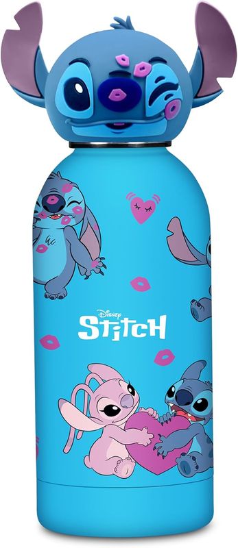 Seven Lilo &amp; Stitch Water Bottle with Shaped Cap - Stitch
