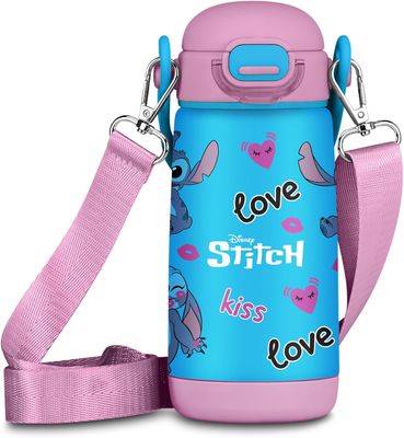 Seven Kid Water Bottle with Shoulder Strap Lilo &amp; Stitch - Stitch